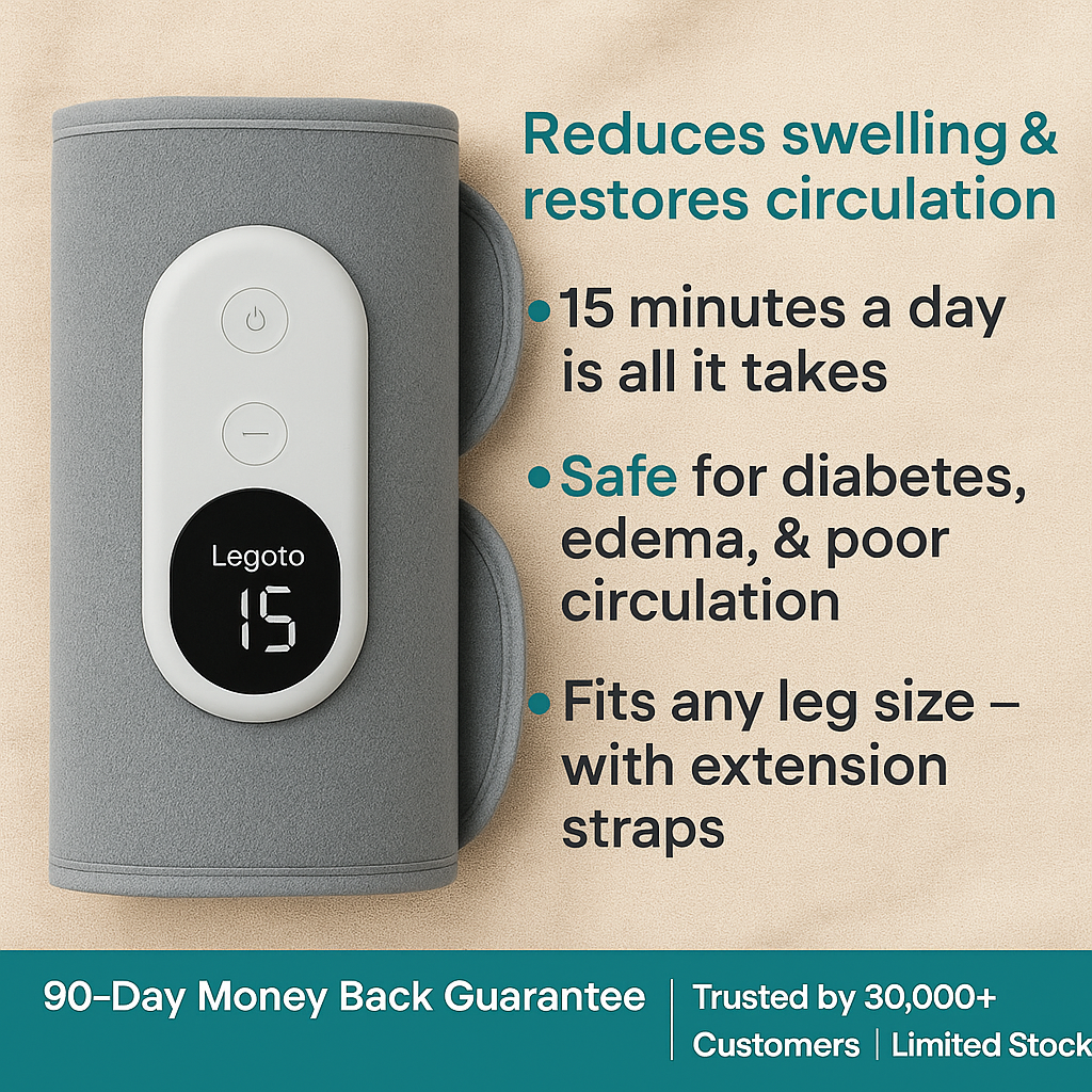 The Legato™ 3-in-1 Leg Massager Melts Away Swelling, Heaviness, And Pain In Just 15 Minutes A Day.
