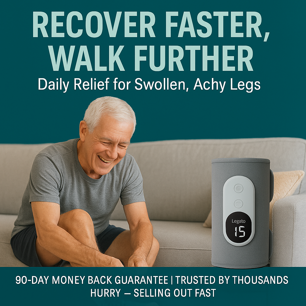 The Legato™ 3-in-1 Leg Massager Melts Away Swelling, Heaviness, And Pain In Just 15 Minutes A Day.