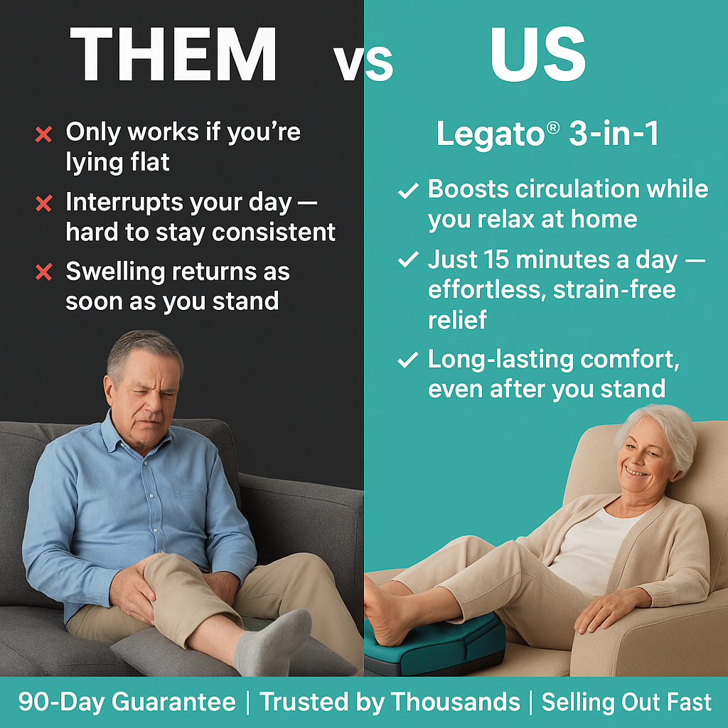 The Legato™ 3-in-1 Leg Massager Melts Away Swelling, Heaviness, And Pain In Just 15 Minutes A Day.